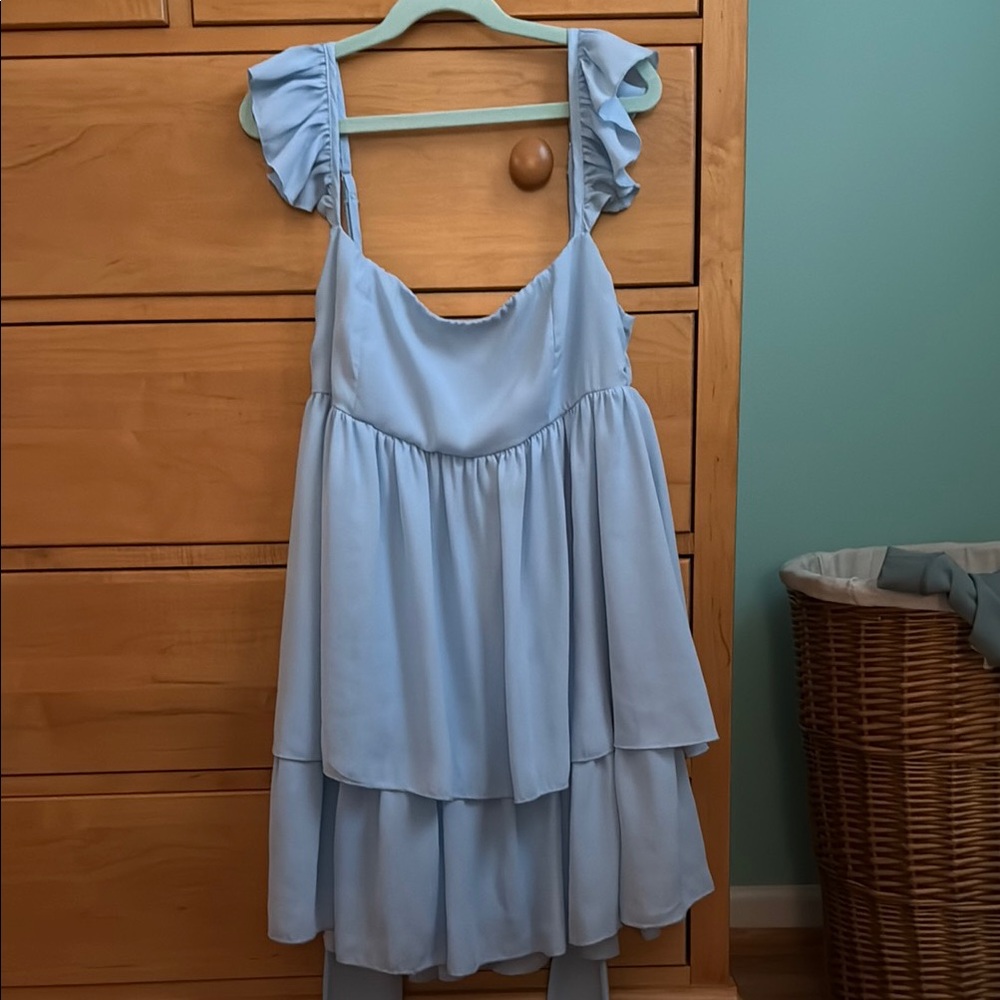 Lucy in the Sky Light Blue Babydoll Dress